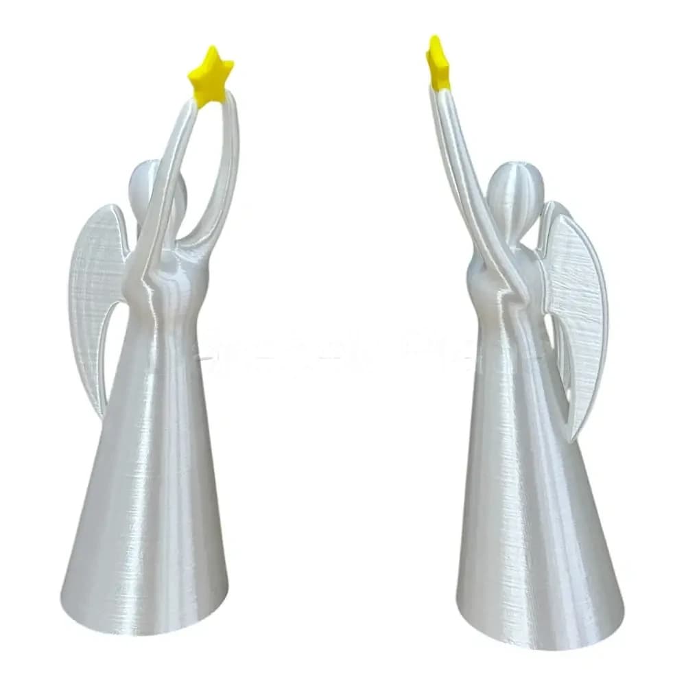 Andělka s hvězdou z 3D tisku – 15,5 a 24,5 cm