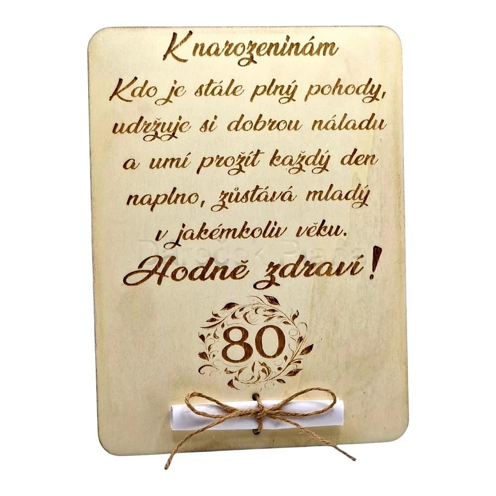 Dárková karta k narozeninám 80