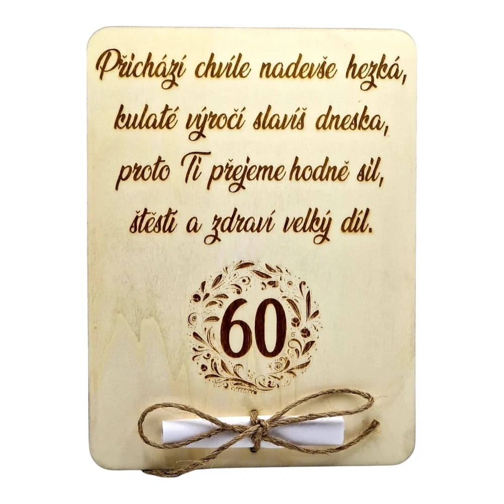 Dárková karta k narozeninám 60
