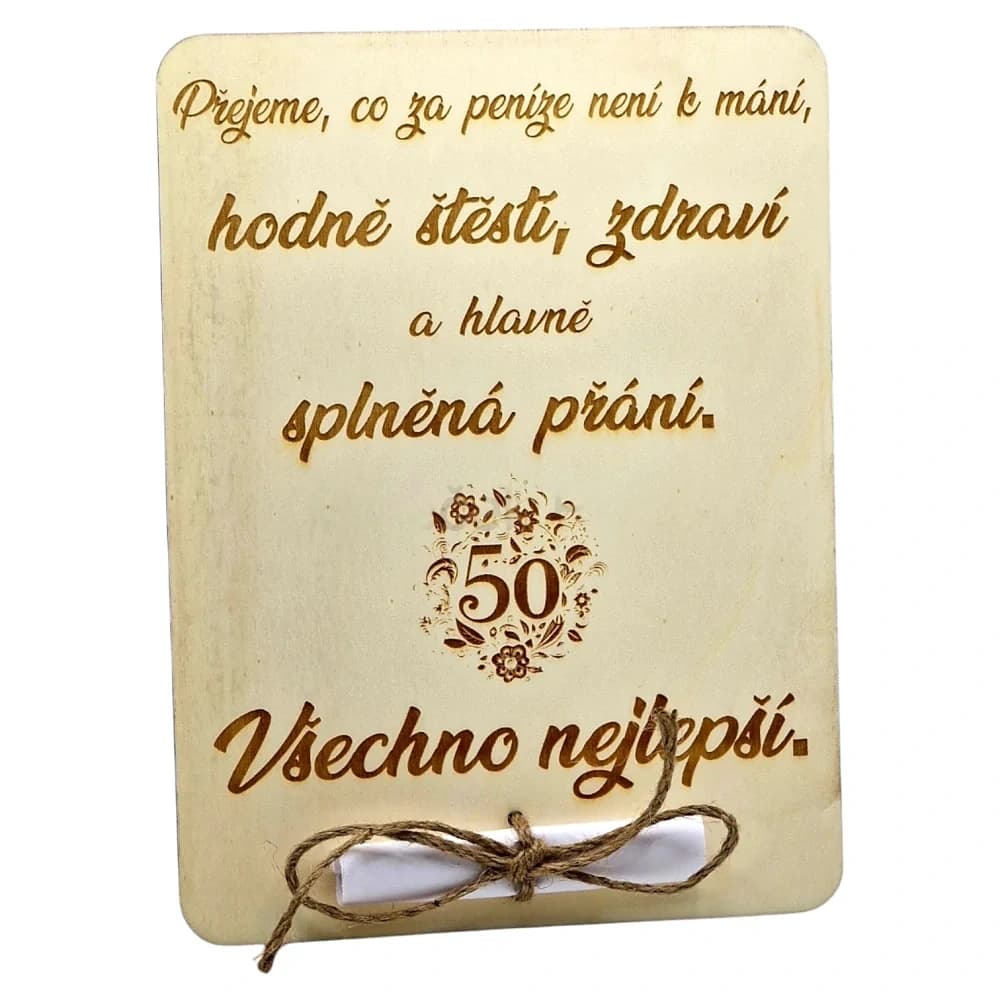 Dárková karta k narozeninám 50