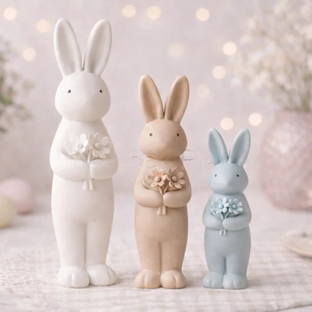 Designový zajíček z 3D tisku 10–20 cm ve 3 barvách