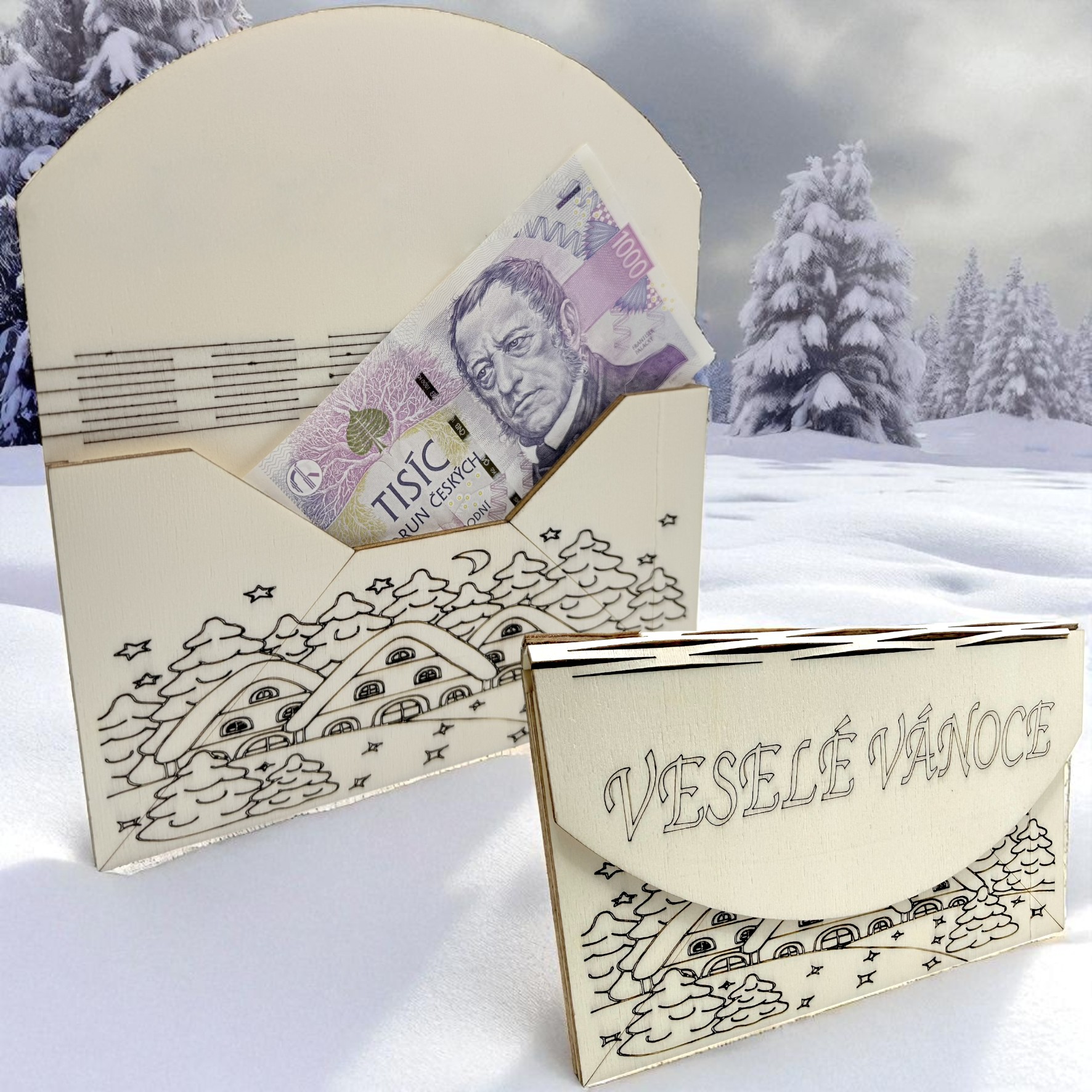 Dřevěné dárkové obálky na peníze 💶🎁