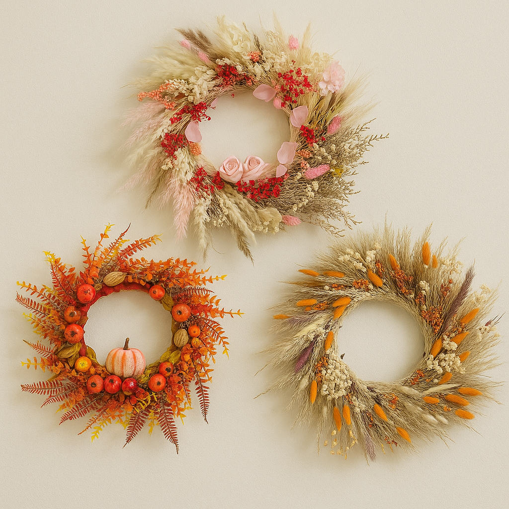 Celoroční věnce na dveře a stěnu