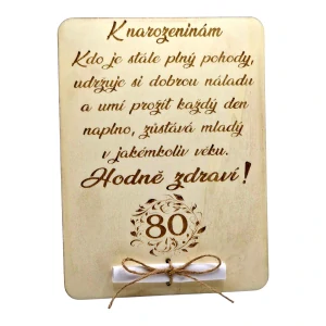 Dárková karta k narozeninám 80
