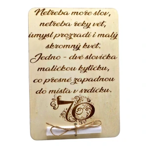 Dárková karta k narozeninám 70