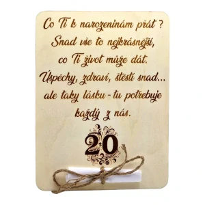 Dárková karta k narozeninám 20