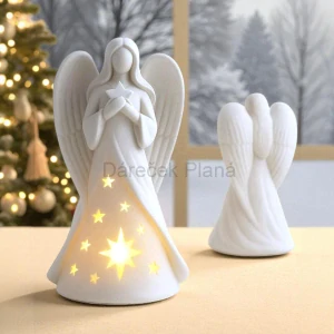 Andělka se svíčkou LED