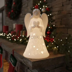 Andělka se srdíčky a LED světlem