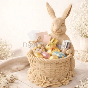 Velikonoční Zajíček s Proutěným Košíkem