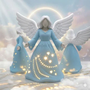 Andělky 24 cm Světlo, klid a harmonie - světle modrá