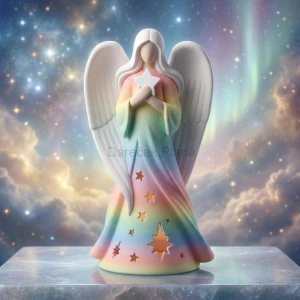 Andělka se svíčkou LED DUHOVÁ
