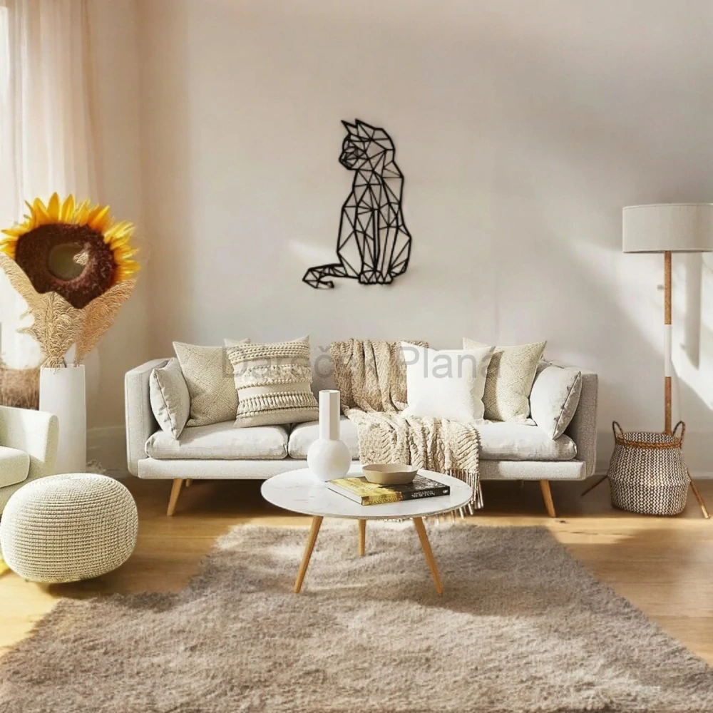 Kočka s geometrickým designem