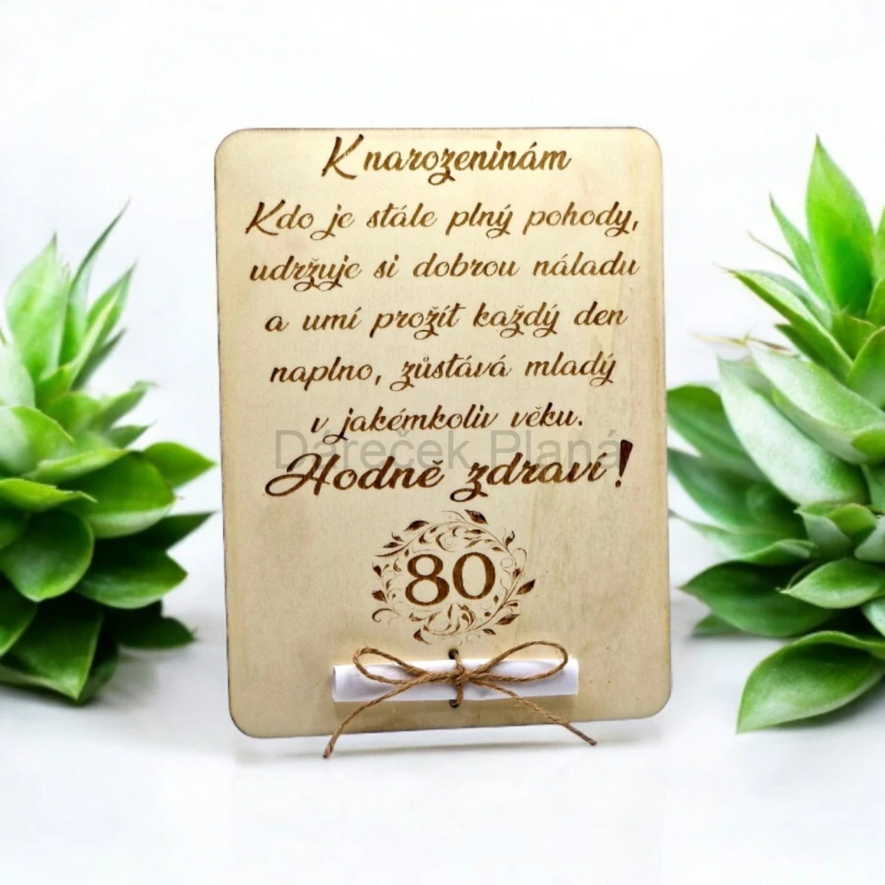 Dárková karta k narozeninám 80