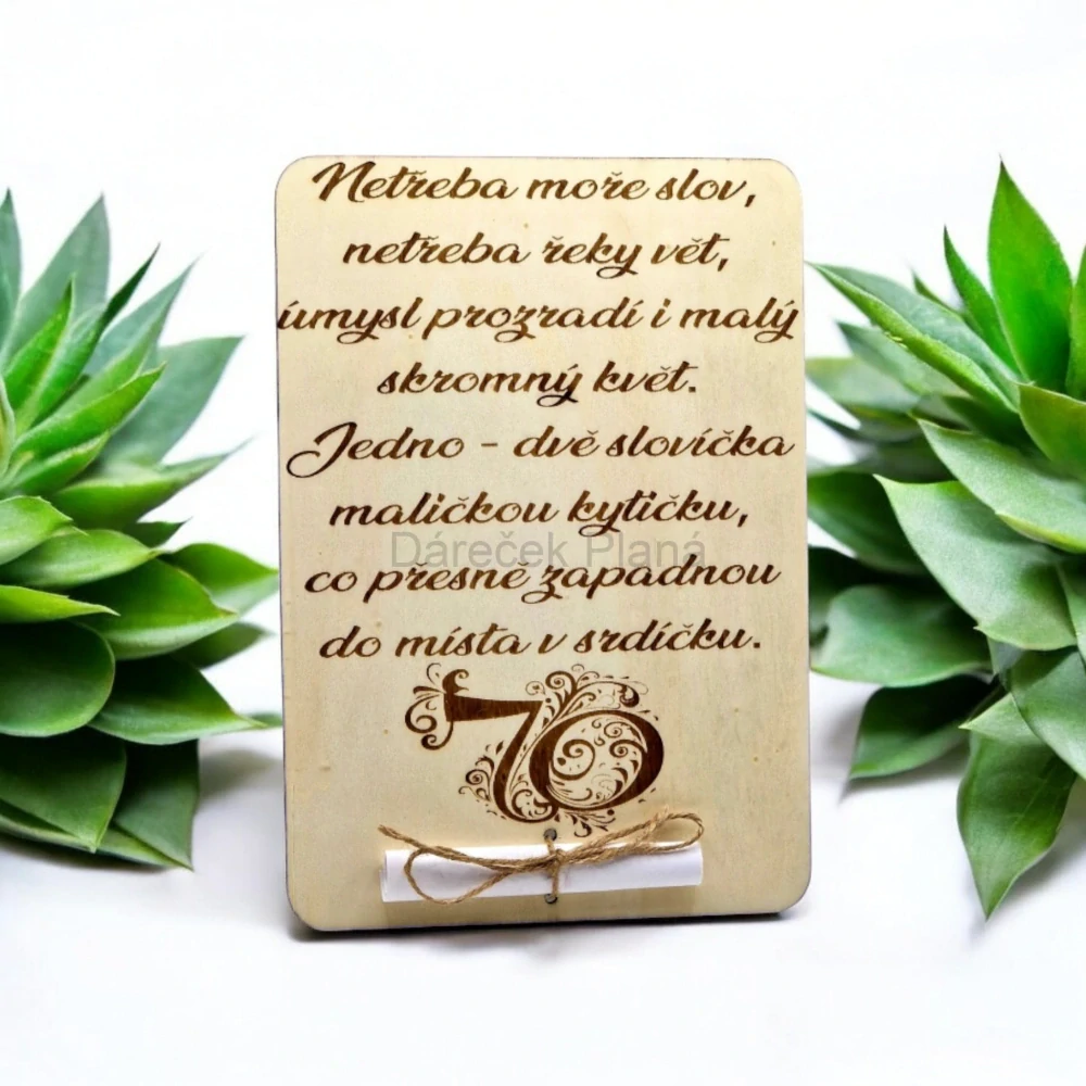 Dárková karta k narozeninám 70