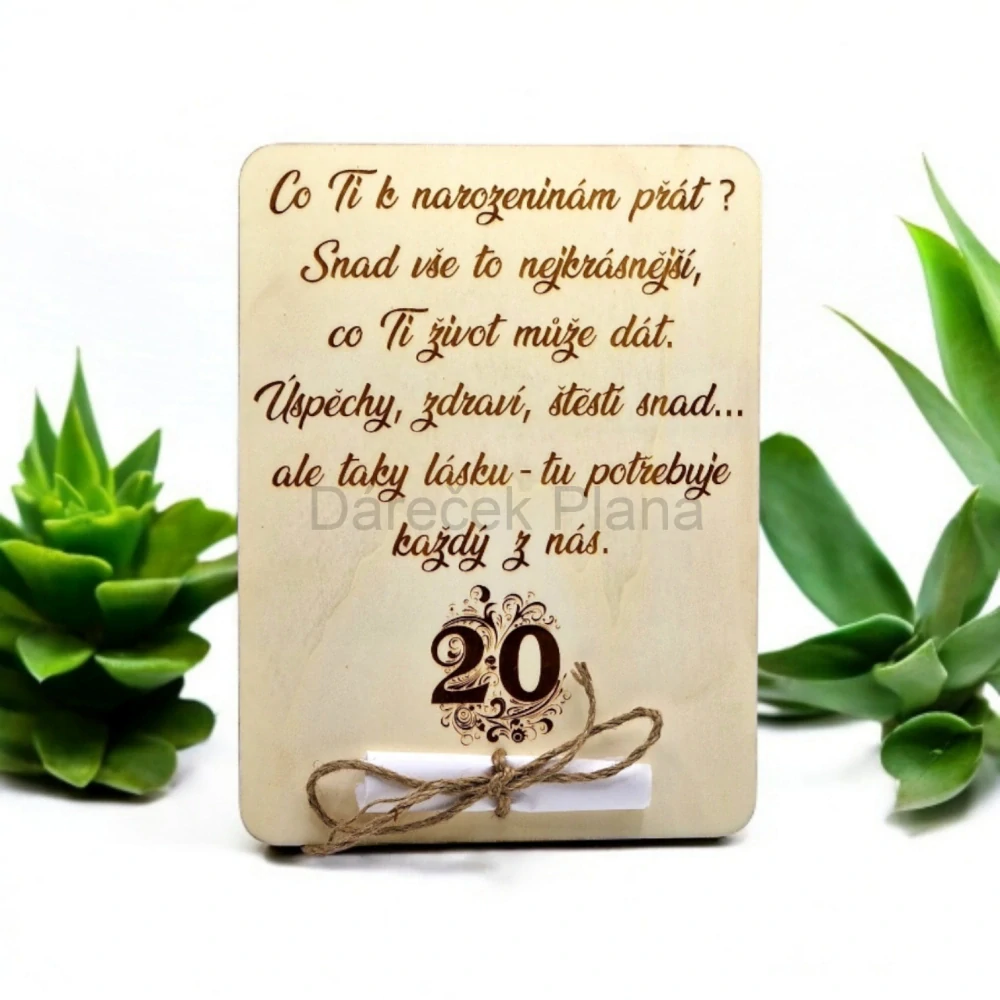 Dárková karta k narozeninám 20