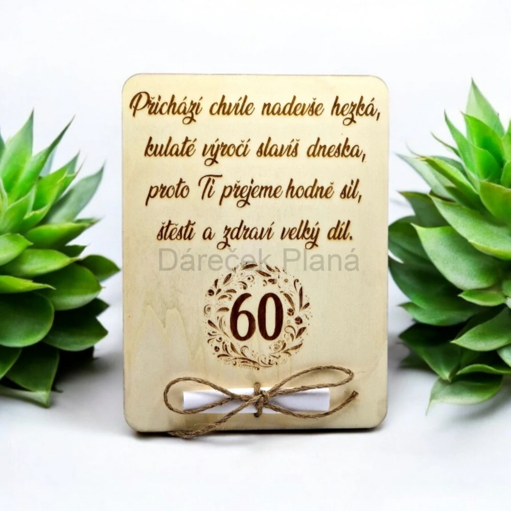 Dárková karta k narozeninám 60
