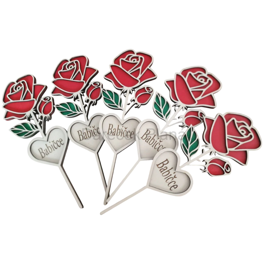 Dřevěná růže s věnováním