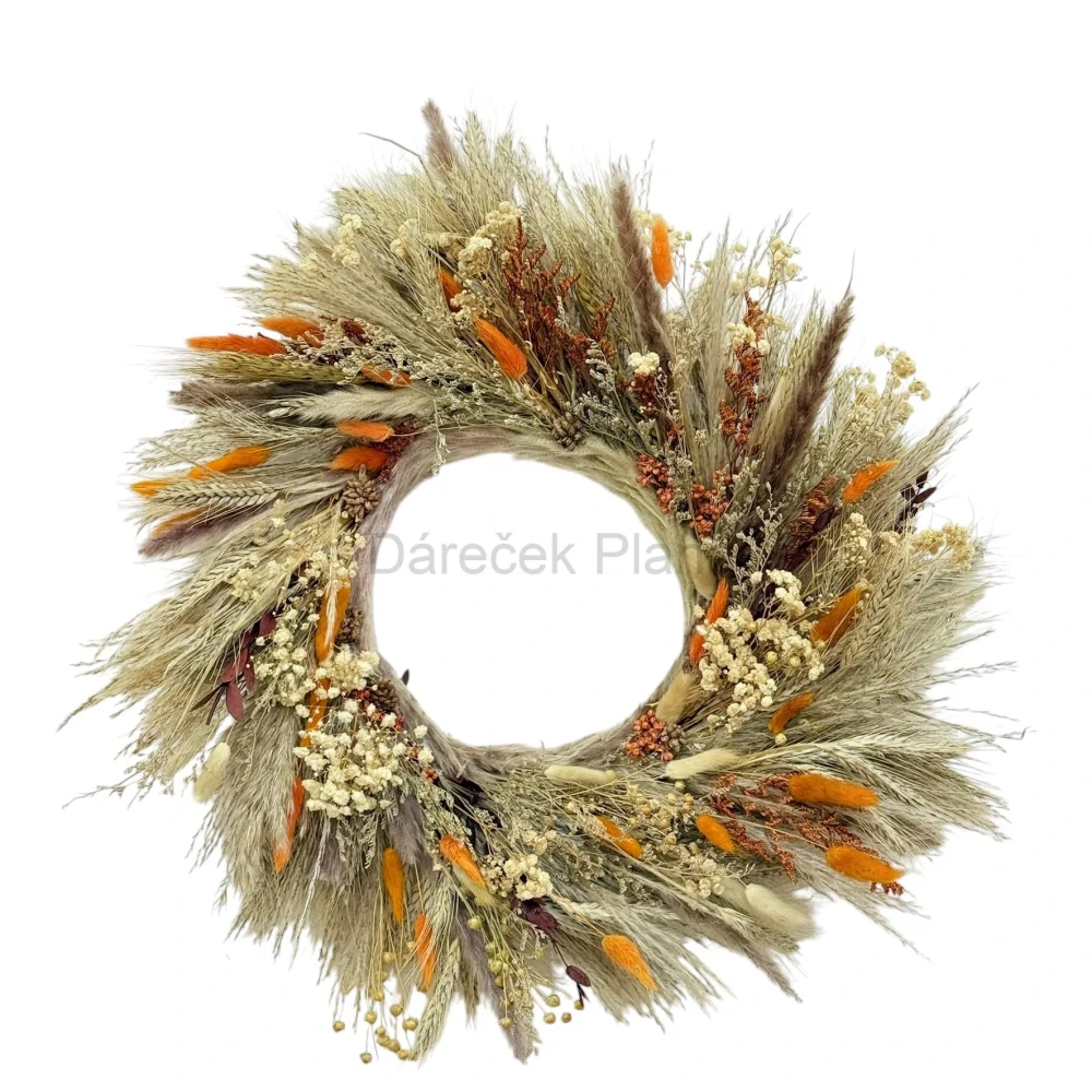 Přírodní věnec z travin – 58 cm | Ručně vyráběný originál