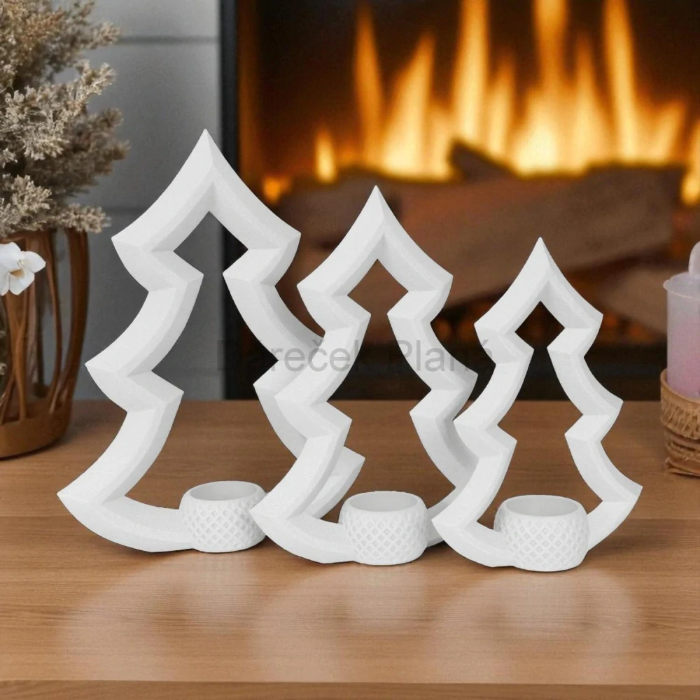 3D tištěný svícen „STROMEČEK“ s LED svíčkou