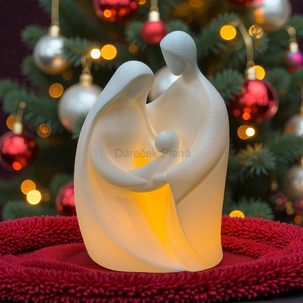 Svatá Rodina – vánoční dekorace se dvěma LED světly