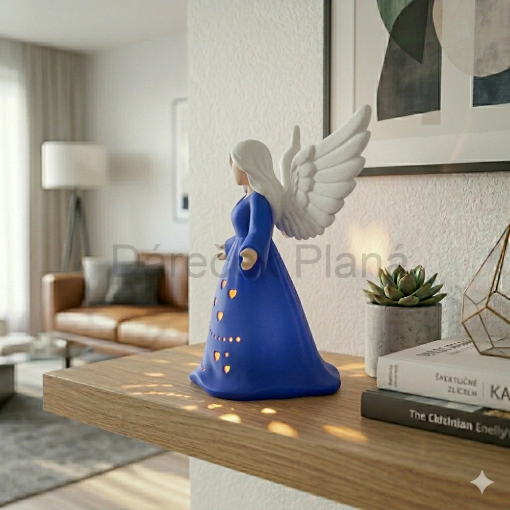 Andělky 24 cm Světlo, klid a harmonie - modrá