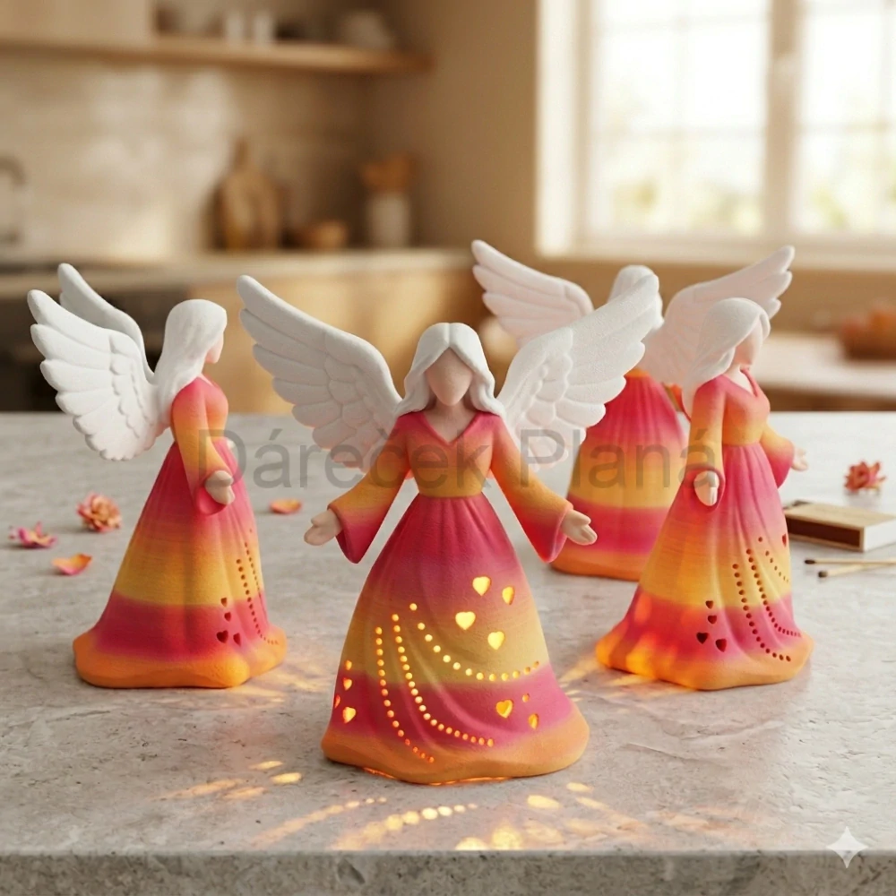 Andělky 24 cm Světlo, klid a harmonie -  barevná