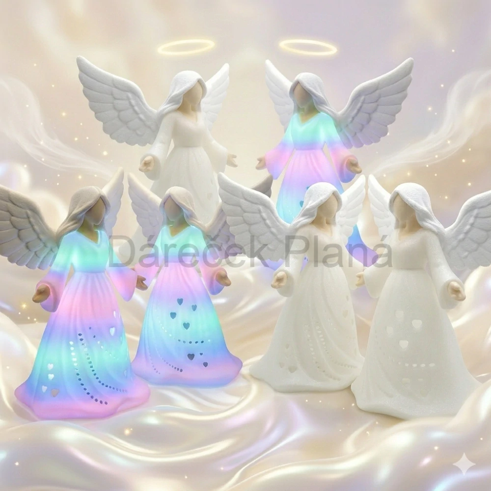 Andělky 24 cm Světlo, klid a harmonie -  fluorescenční (svítí ve tmě)