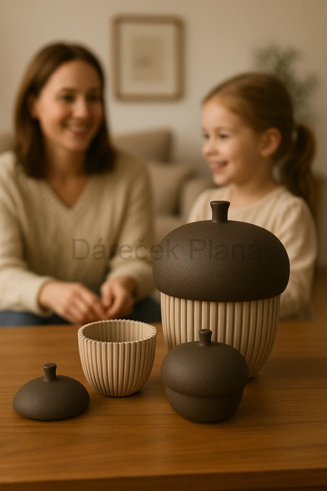 Dekorativní Žaludová Miska s Víčkem 15cm