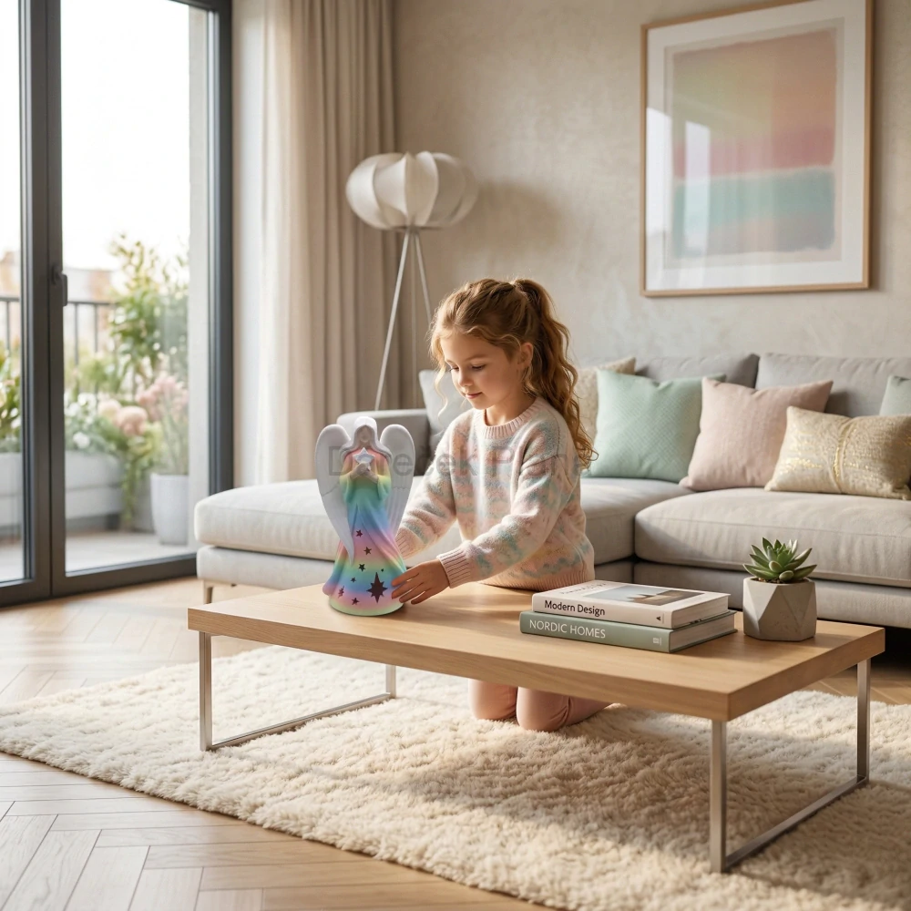 Andělka se svíčkou LED DUHOVÁ