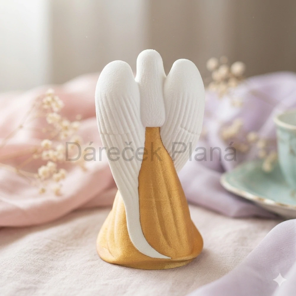 Andělky 24 cm Světlo, klid a harmonie -  zlatá