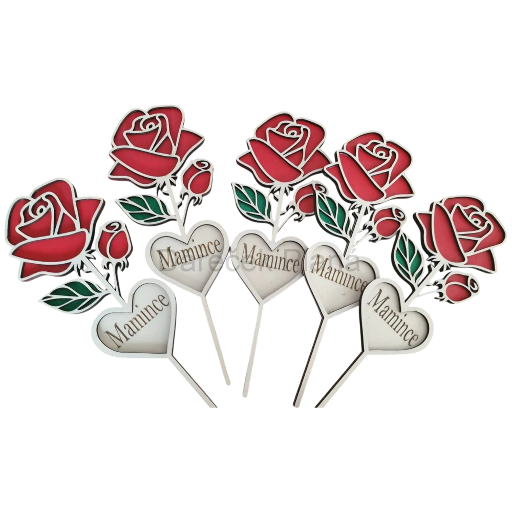 Dřevěná růže s věnováním