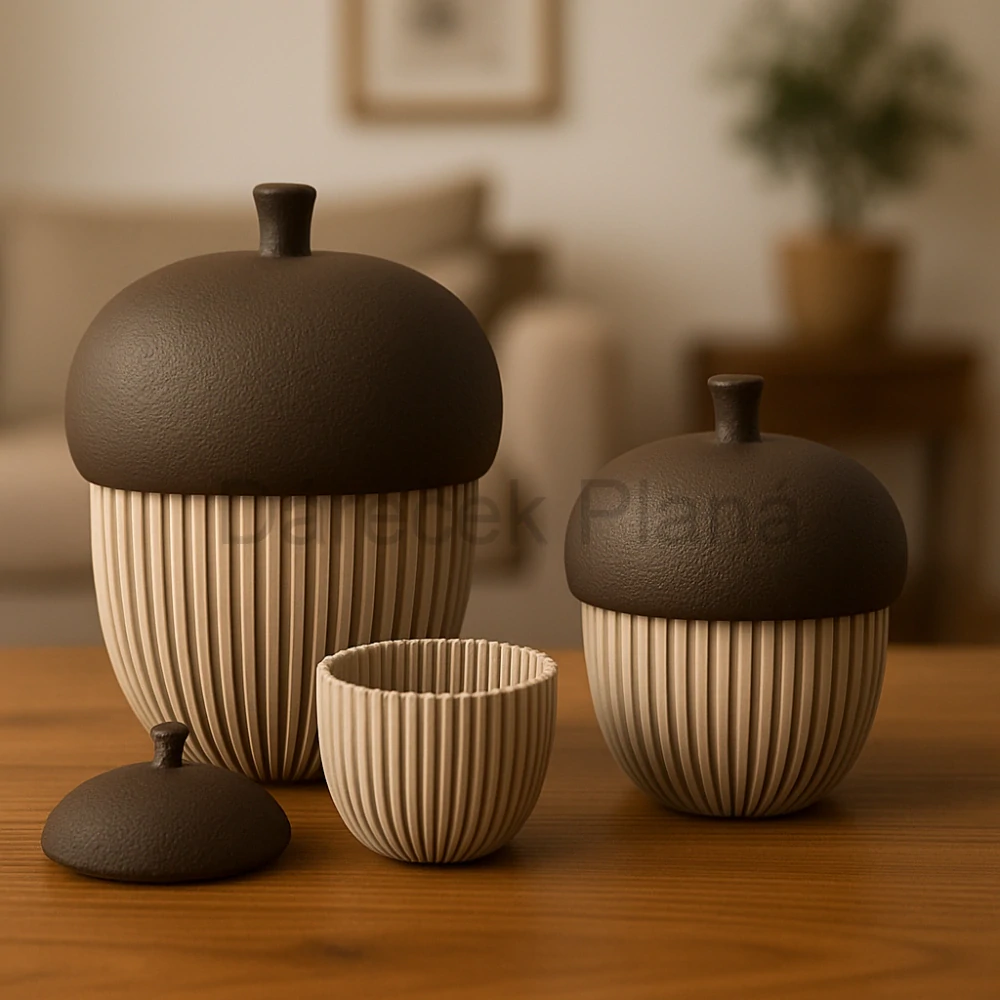 Dekorativní Žaludová Miska s Víčkem 15cm