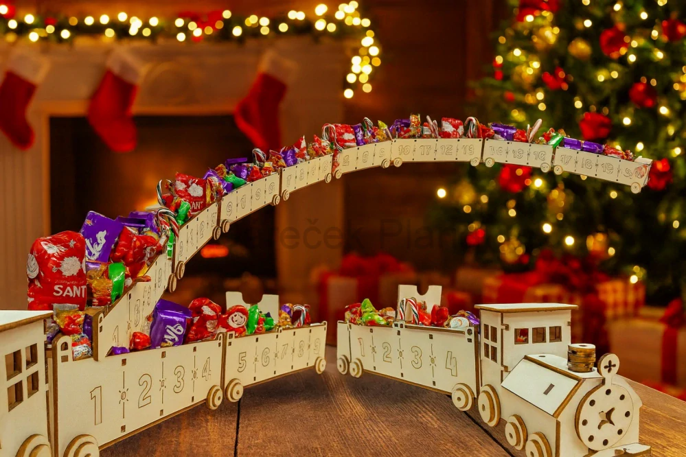 Adventní kalendář – Dřevěný vláček