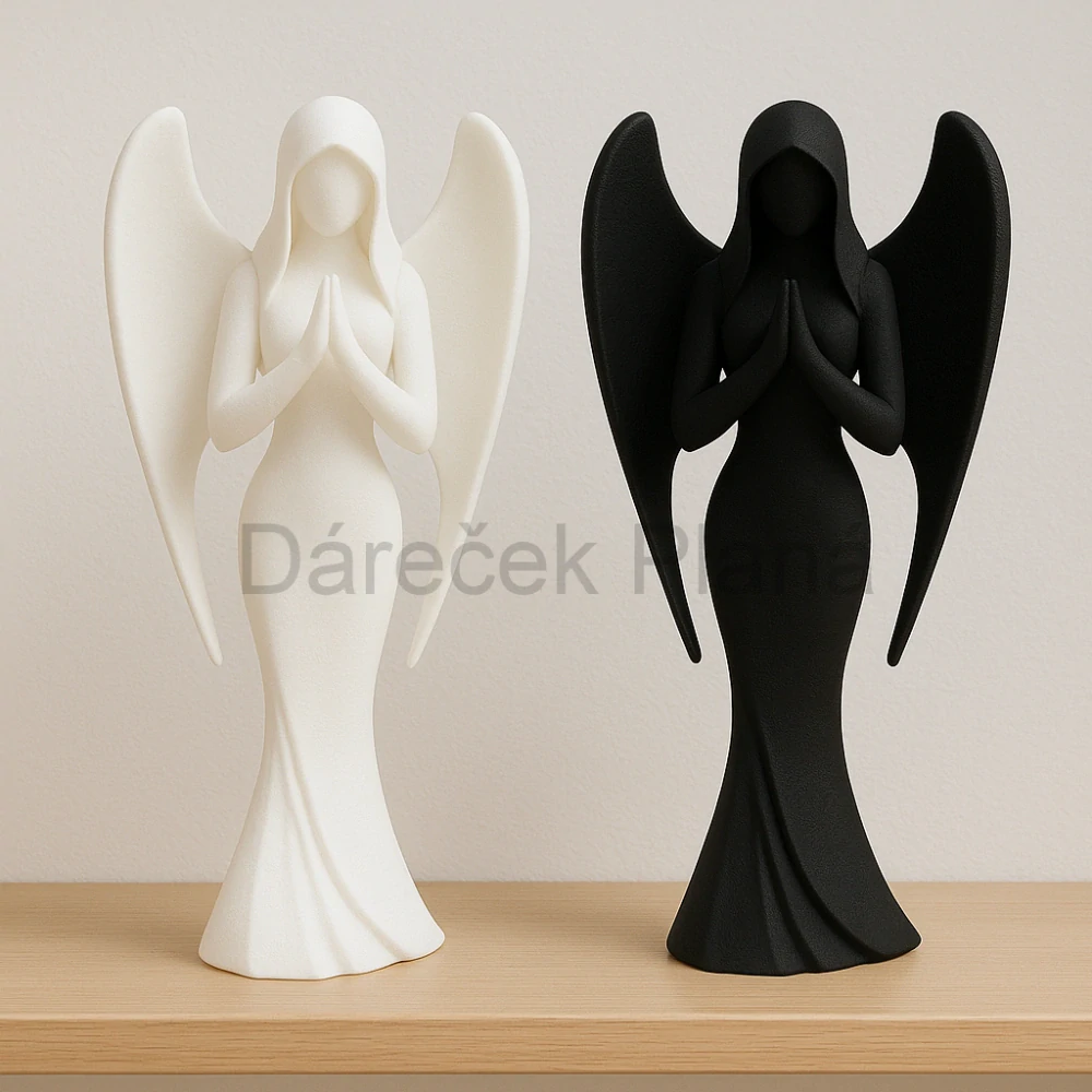 Andělky světla a tmy – bílá & černá (24 cm)