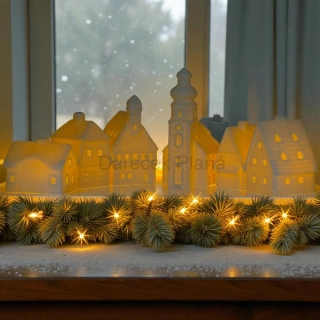 Vánoční domečky s LED svíčkami 