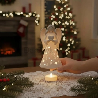Andělka se srdíčky a LED světlem