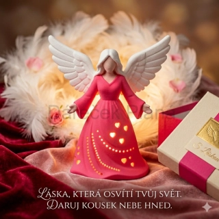 Andělky 24 cm Světlo, klid a harmonie - růžová