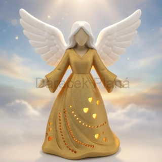 Andělky 24 cm Světlo, klid a harmonie - zlatá